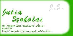 julia szokolai business card